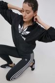 Легінси adidas Originals Adicolor HF7536 жіночі колір чорний з аплікацією HF7536-BLACK