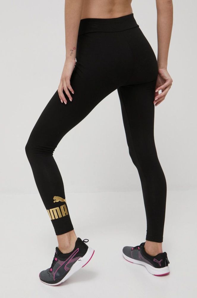 Легінси Puma Essentials+ Metallic 848307 жіночі колір чорний з принтом (2169076) фото 3
