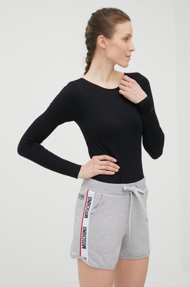 Піжамні шорти Moschino Underwear жіночі колір сірий