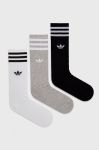 Шкарпетки adidas Originals (3-pack) HC9558 колір білий HC9558-WHT/MGREY