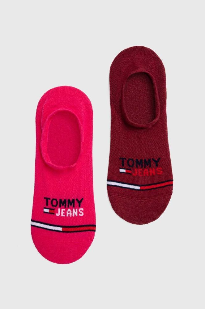 Шкарпетки Tommy Jeans 2-pack колір бордовий (3516471)