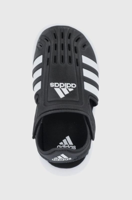 Босоніжки із закритими пальцями дитячі adidas колір чорний фото 4