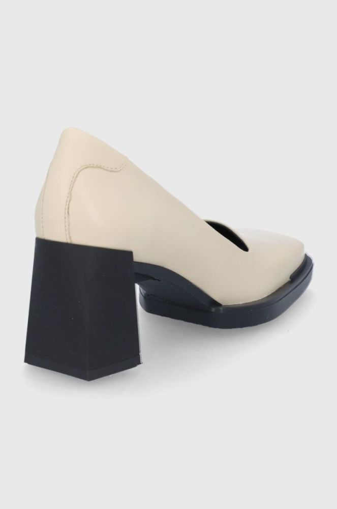 Шкіряні туфлі Vagabond Shoemakers Edwina колір бежевий каблук блок фото 3