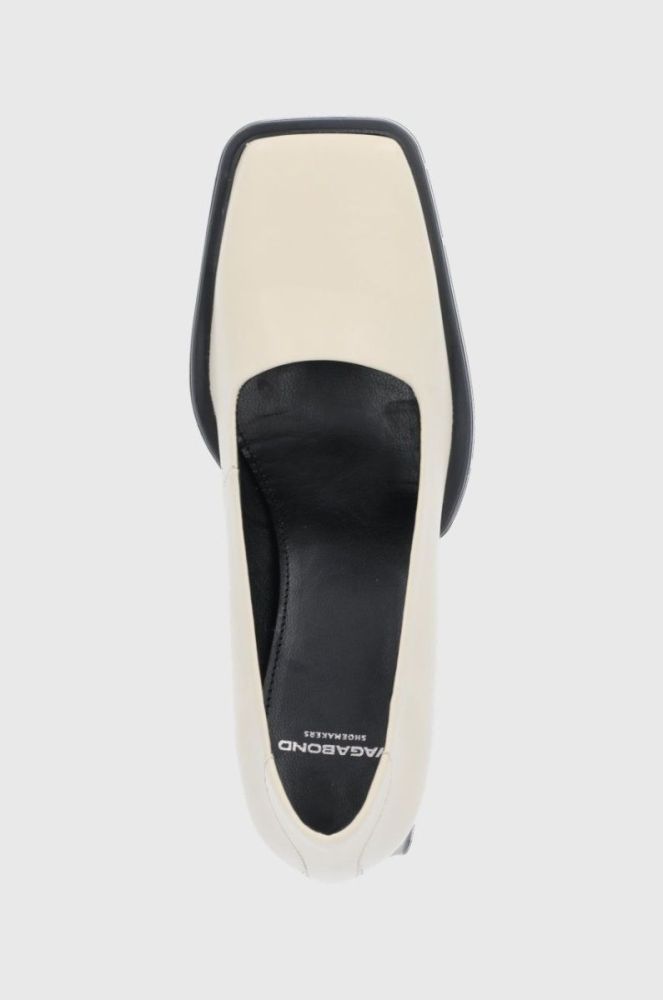 Шкіряні туфлі Vagabond Shoemakers Edwina колір бежевий каблук блок фото 4