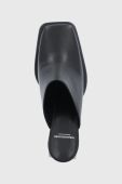 Шкіряні шльопанці Vagabond Shoemakers Edwina жіночі колір чорний каблук блок Шкіряні шльопанці Vagabond Shoemakers Edwina жіночі колір чорний каблук блок