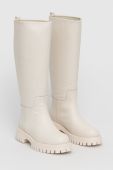Шкіряні чоботи Miss Sixty жіночі колір кремовий на платформі