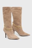 Замшеві черевики Miss Sixty жіночі колір бежевий на шпильці Замшеві черевики Miss Sixty жіночі колір бежевий на шпильці