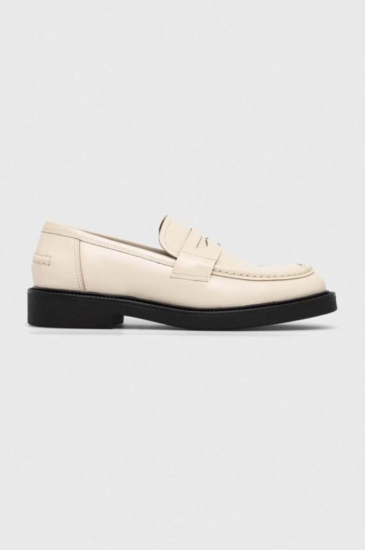 Шкіряні мокасини Vagabond Shoemakers ALEX W жіночі колір бежевий на плоскому ходу
