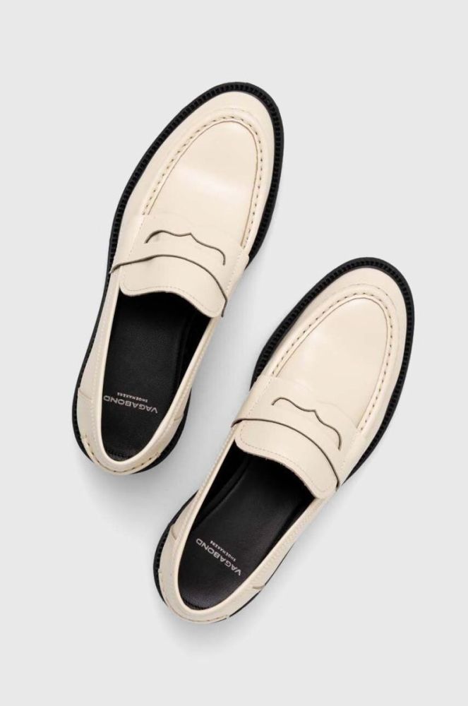Шкіряні мокасини Vagabond Shoemakers ALEX W жіночі колір бежевий на плоскому ходу фото 4