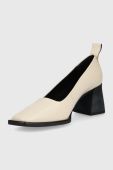 Шкіряні туфлі Vagabond Shoemakers Hedda колір бежевий каблук блок (2282502)
