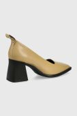 Шкіряні туфлі Vagabond Shoemakers Hedda колір бежевий каблук блок (2309064)