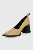 Шкіряні туфлі Vagabond Shoemakers Hedda колір бежевий каблук блок (2309064)