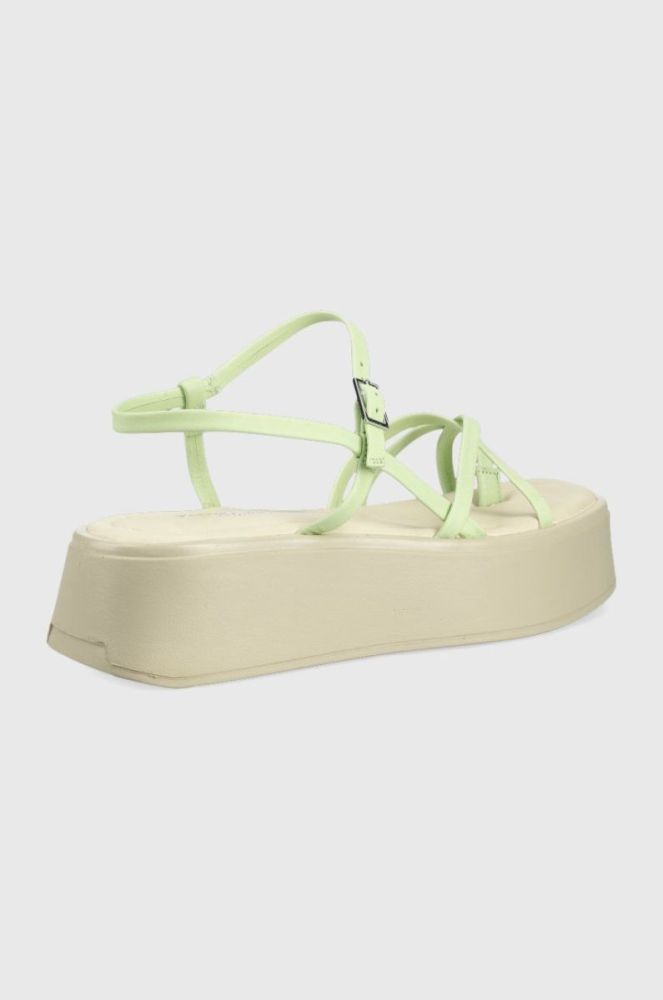 Шкіряні сандалі Vagabond Shoemakers Courtney жіночі колір зелений на платформі фото 2