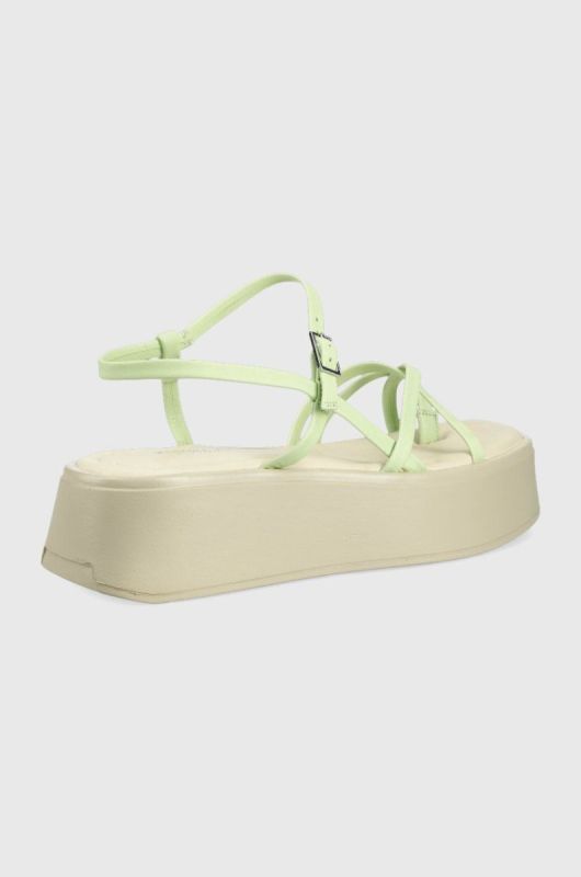 Шкіряні сандалі Vagabond Shoemakers Courtney жіночі колір зелений на платформі фото 2