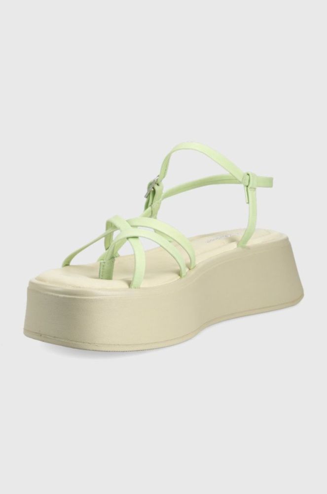 Шкіряні сандалі Vagabond Shoemakers Courtney жіночі колір зелений на платформі фото 3