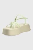 Шкіряні сандалі Vagabond Shoemakers Courtney жіночі колір зелений на платформі