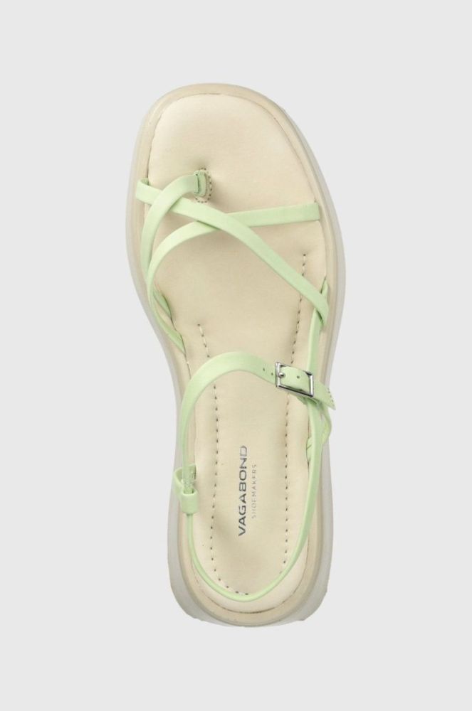 Шкіряні сандалі Vagabond Shoemakers Courtney жіночі колір зелений на платформі фото 4