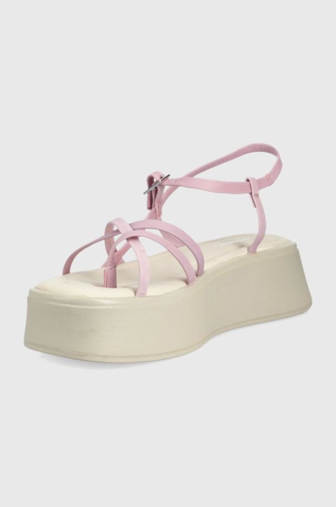 Шкіряні сандалі Vagabond Shoemakers Courtney жіночі колір рожевий на платформі (2302893) фото 3