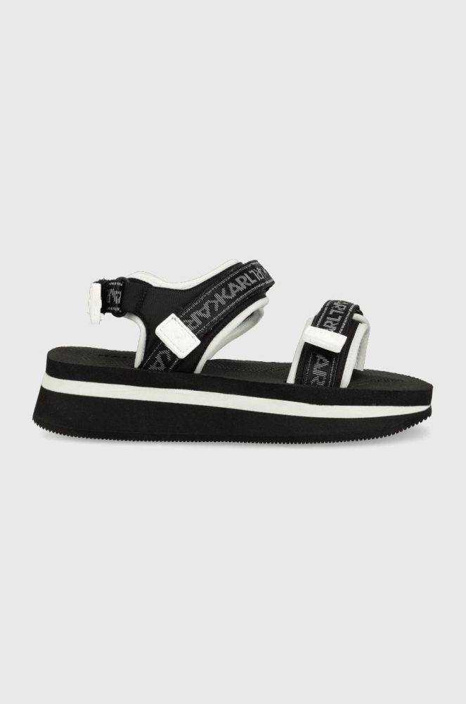 Сандалі Karl Lagerfeld Velocita Wedge Kc жіночі колір чорний на платформі