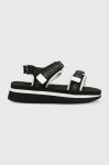 Сандалі Karl Lagerfeld Velocita Wedge Kc жіночі колір чорний на платформі Сандалі Karl Lagerfeld Velocita Wedge Kc жіночі колір чорний на платформі