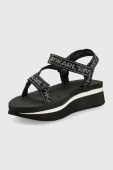Сандалі Karl Lagerfeld Velocita Wedge жіночі колір чорний на платформі