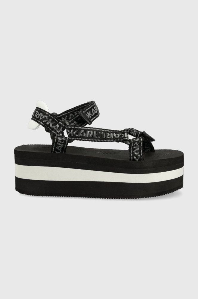 Сандалі Karl Lagerfeld Velocita Hi Wedge жіночі колір чорний на платформі