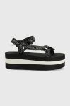 Сандалі Karl Lagerfeld Velocita Hi Wedge жіночі колір чорний на платформі Сандалі Karl Lagerfeld Velocita Hi Wedge жіночі колір чорний на платформі