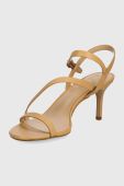 Шкіряні сандалі Lauren Ralph Lauren Landyn колір бежевий (2267477)