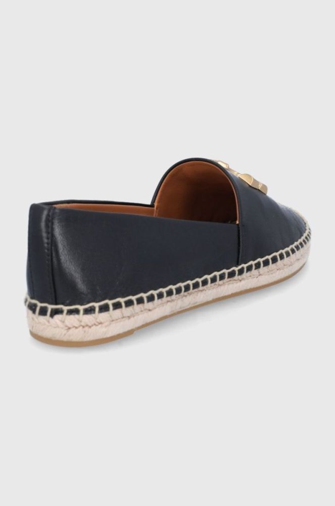 Шкіряні еспадрилі Tory Burch Eleanor Espadrille колір чорний фото 3