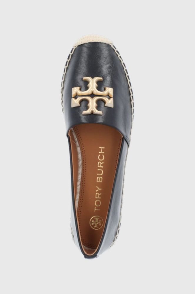 Шкіряні еспадрилі Tory Burch Eleanor Espadrille колір чорний фото 4