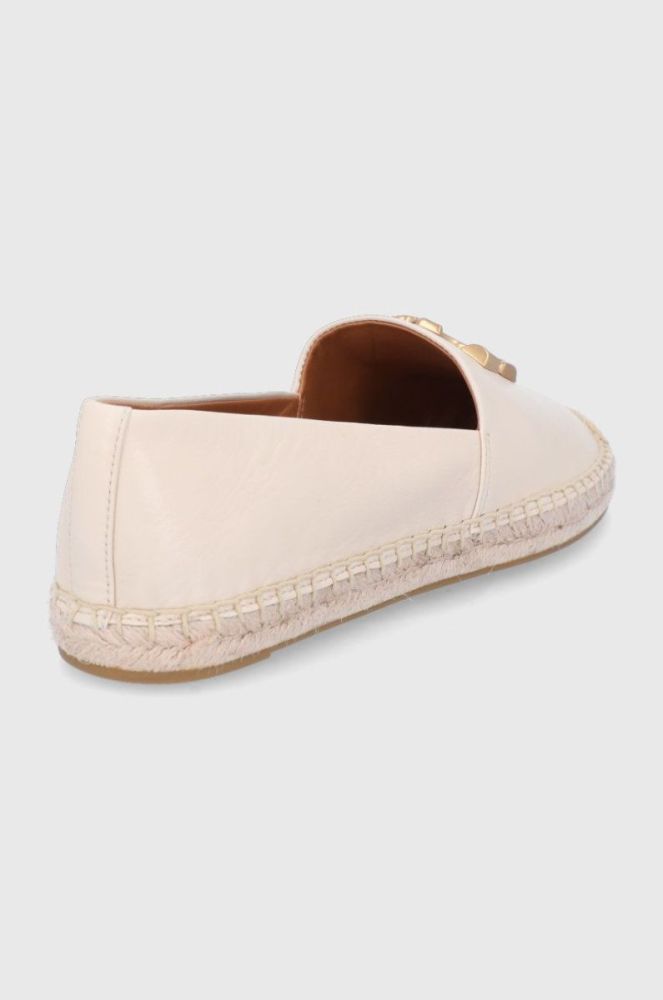 Шкіряні еспадрилі Tory Burch Eleanor Espadrille колір бежевий фото 3