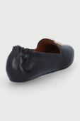 Шкіряні балетки Tory Burch Eleanor Loafer жіноче колір чорний