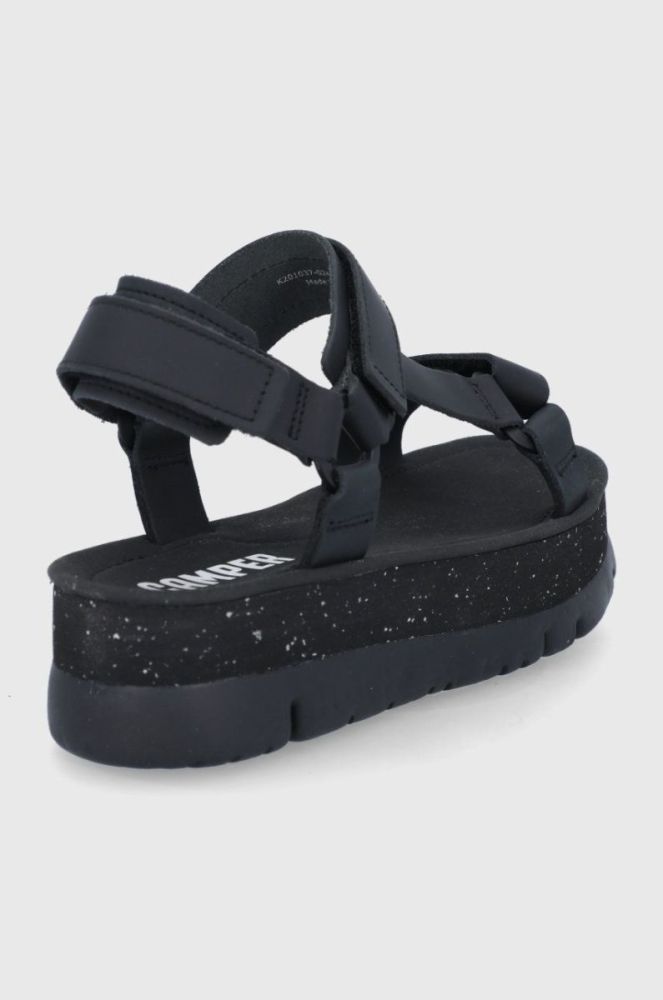 Шкіряні сандалі Camper Oruga Up жіночі колір чорний на платформі фото 3
