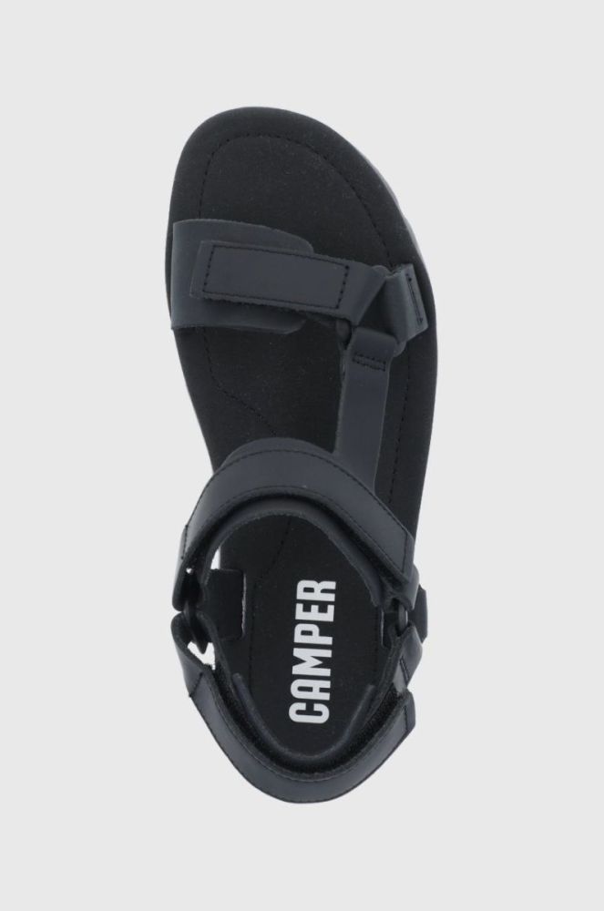 Шкіряні сандалі Camper Oruga Up жіночі колір чорний на платформі фото 4