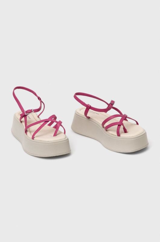 Шкіряні сандалі Vagabond Shoemakers Courtney жіночі колір рожевий на платформі (2505668) фото 2