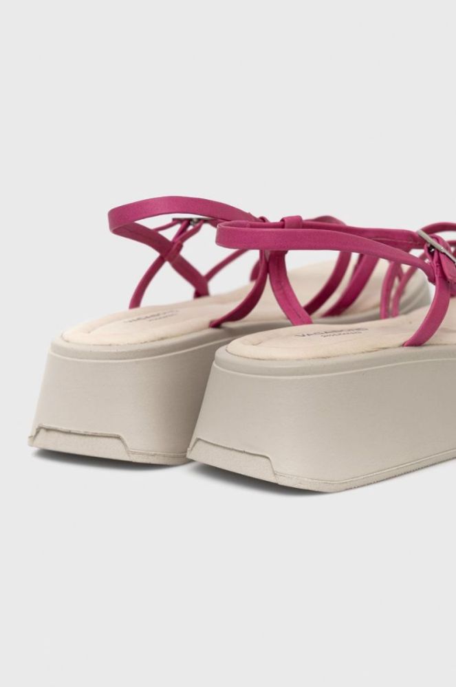 Шкіряні сандалі Vagabond Shoemakers Courtney жіночі колір рожевий на платформі (2505668) фото 3