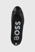 Шкіряні балетки BOSS колір чорний