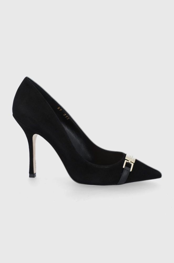 Замшеві туфлі Elisabetta Franchi колір чорний