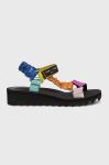 Шкіряні сандалі Kurt Geiger London жіночі на платформі колір барвистий Шкіряні сандалі Kurt Geiger London жіночі на платформі колір барвистий