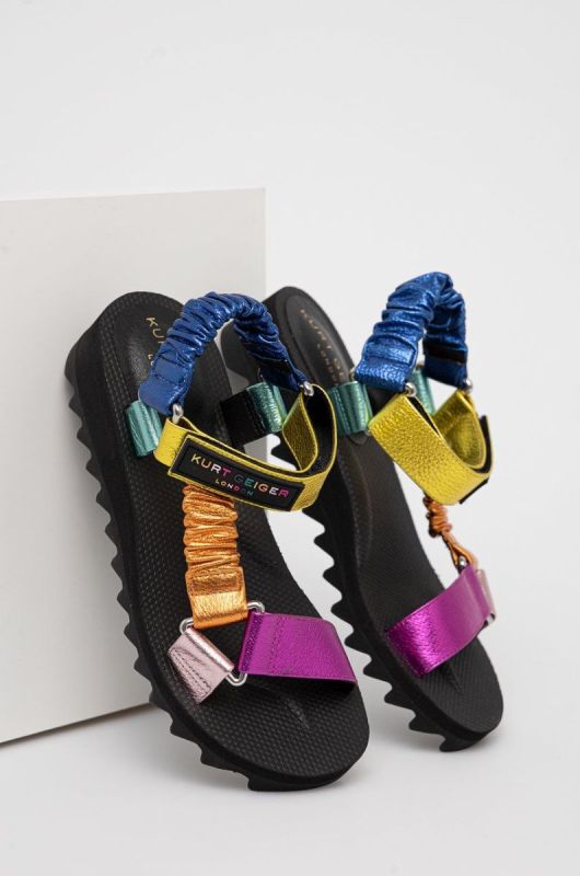 Шкіряні сандалі Kurt Geiger London жіночі на платформі колір барвистий фото 2