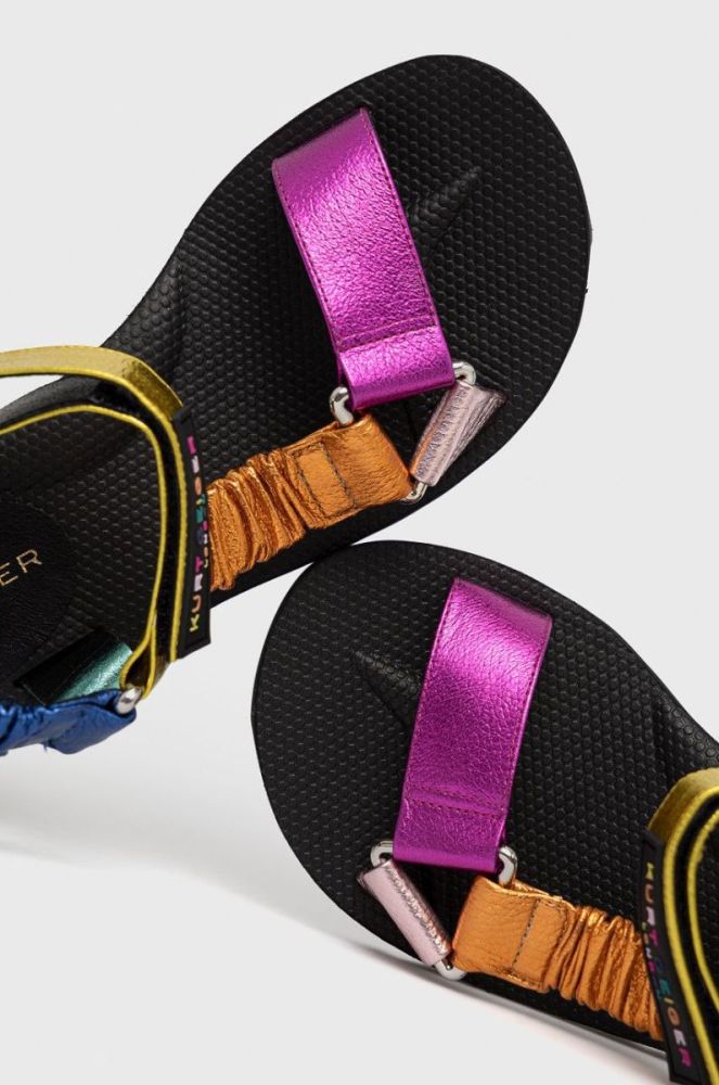 Шкіряні сандалі Kurt Geiger London жіночі на платформі колір барвистий фото 4