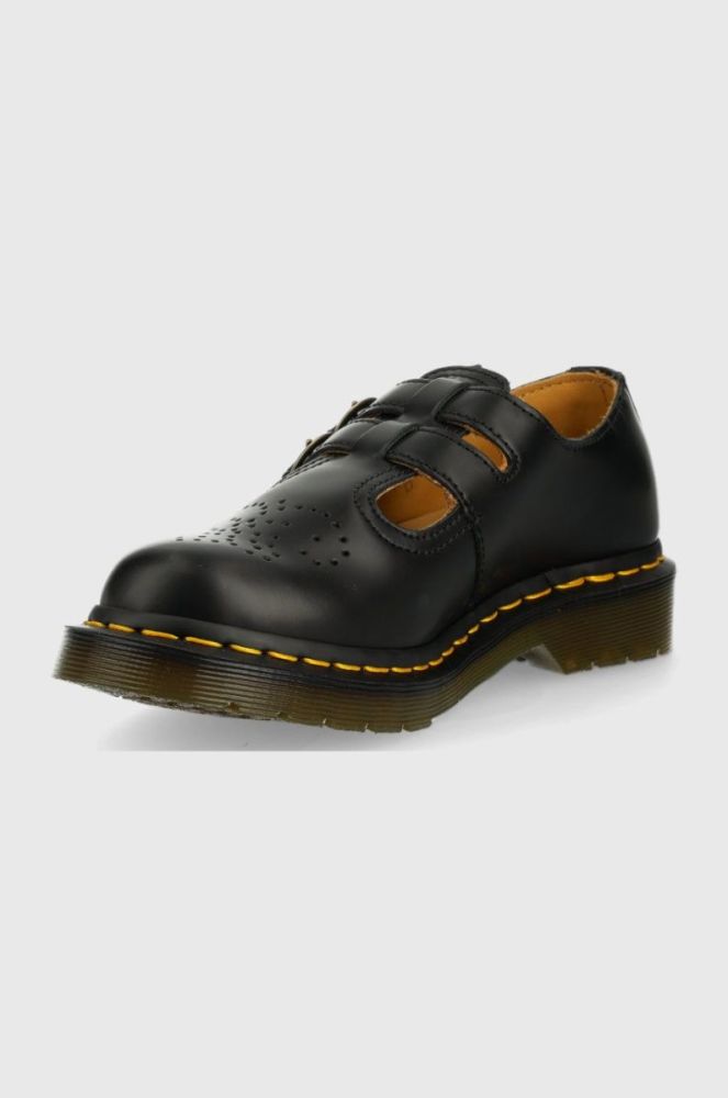Шкіряні туфлі Dr. Martens жіночі колір чорний на плоскому ходу DM12916001.8065.Mary-Black.Smth фото 3
