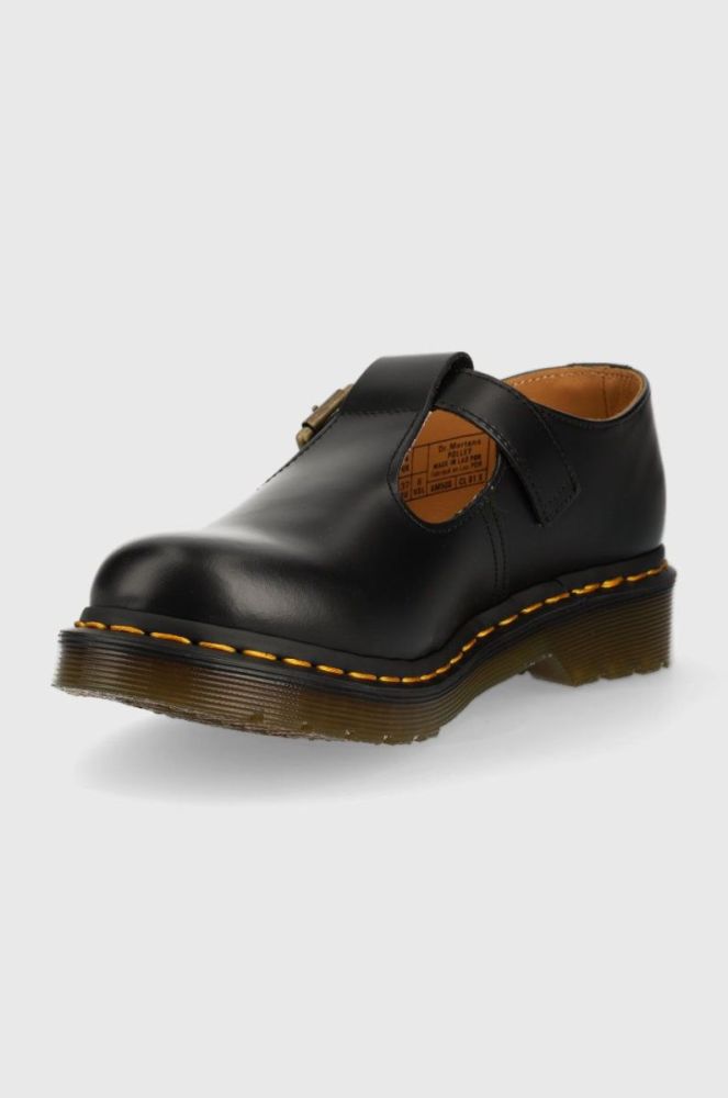 Шкіряні туфлі Dr. Martens жіночі колір чорний на плоскому ходу DM14852001.Polley-Black.Smth фото 3