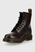 Шкіряні черевики Dr. Martens жіночі колір бордовий на платформі