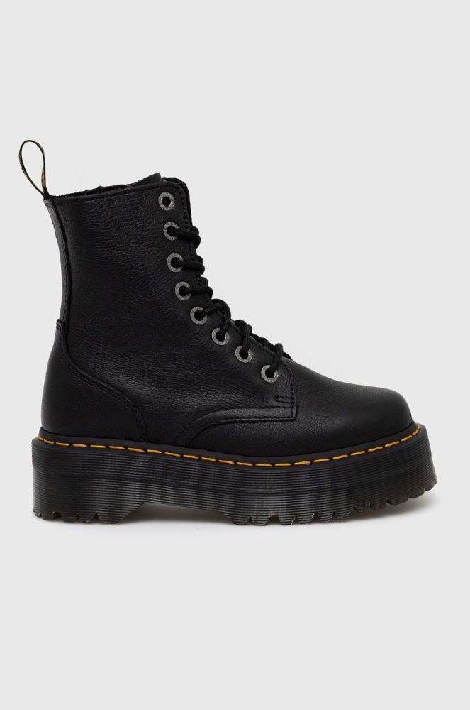 Шкіряні черевики Dr. Martens жіночі колір чорний на плоскому ходу (2449577)