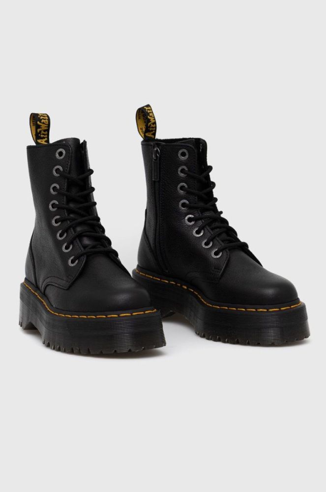 Шкіряні черевики Dr. Martens жіночі колір чорний на плоскому ходу (2449577) фото 2