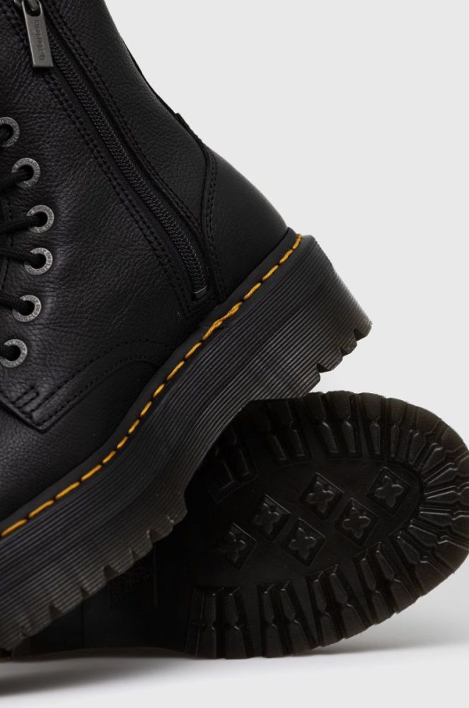 Шкіряні черевики Dr. Martens жіночі колір чорний на плоскому ходу (2449577) фото 4