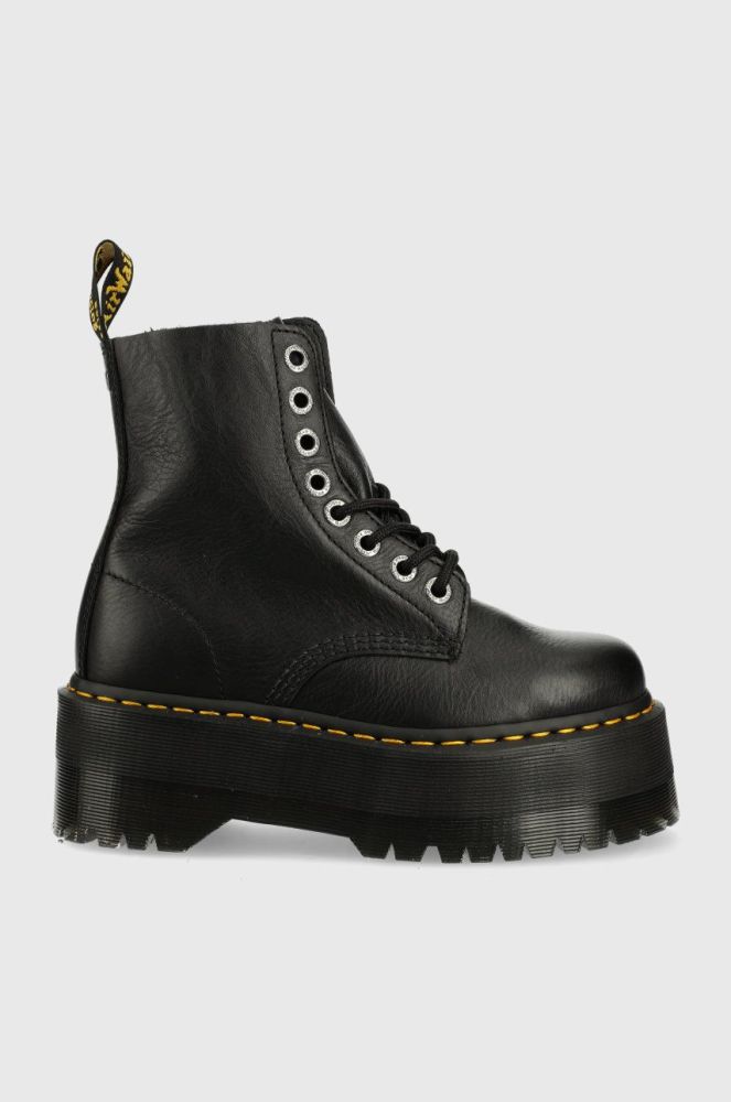 Шкіряні черевики Dr. Martens жіночі колір чорний на платформі DM26925001.1460.Pascal-Black.Pisa