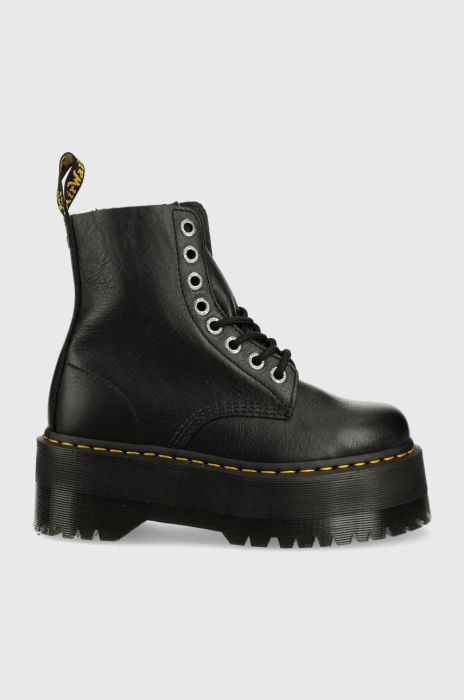 Шкіряні черевики Dr. Martens жіночі колір чорний на платформі DM26925001.1460.Pascal-Black.Pisa Шкіряні черевики Dr. Martens жіночі колір чорний на платформі DM26925001.1460.Pascal-Black.Pisa