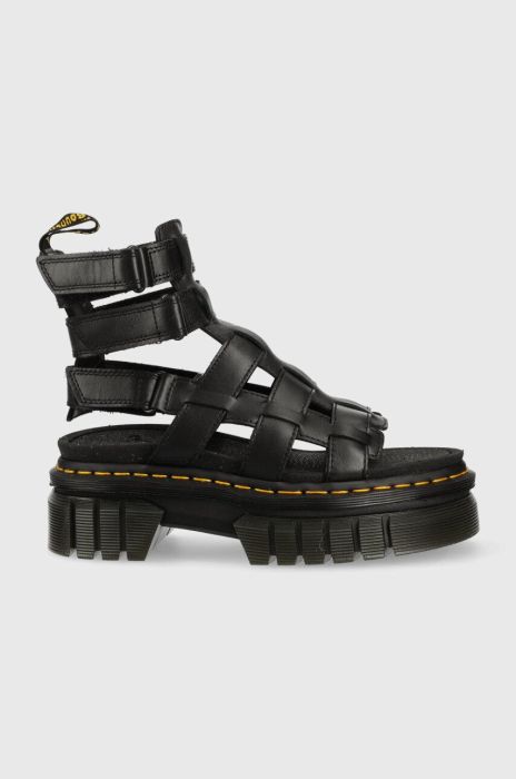 Шкіряні сандалі Dr. Martens Ricki Gladiator жіночі колір чорний на платформі DM27402001.Ricki.Gladi-Blck.Nap.L